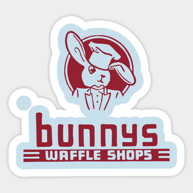 Bunnys Waffle Shops Vintage Restaurant Matchbook Sticker by Yesteeyear